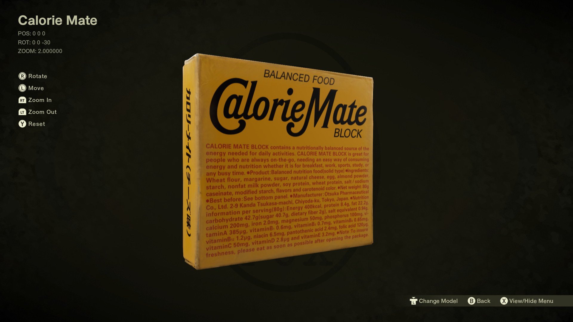 Absurdly high-resolution Calorie Mate from Metal Gear Solid Delta
