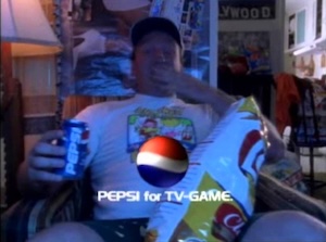 Generic American FMV man with the caption Pepsi for TV Game